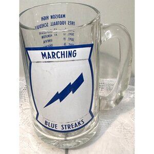 Madison Ohio Blue Streaks High School Football Glass Mug Cup Game Schedule 1975